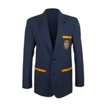 Formal Blue and Black Woolen College Blazer